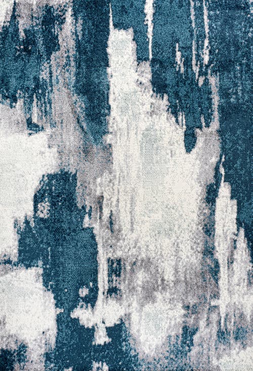 Jonathan Y Zoe Contemporary Bohemian Abstract Marble Area Rug In Blue/white