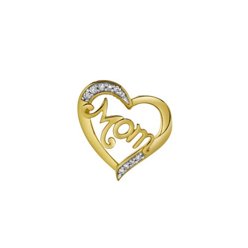 Luvmyjewelry Chic Mom Heart Diamond Pendant Necklace In 10k Yellow Gold