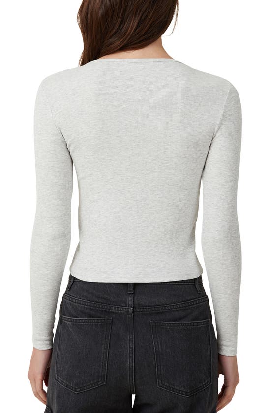 Shop Cotton On The One Long Sleeve Rib T-shirt In Light Grey Marle