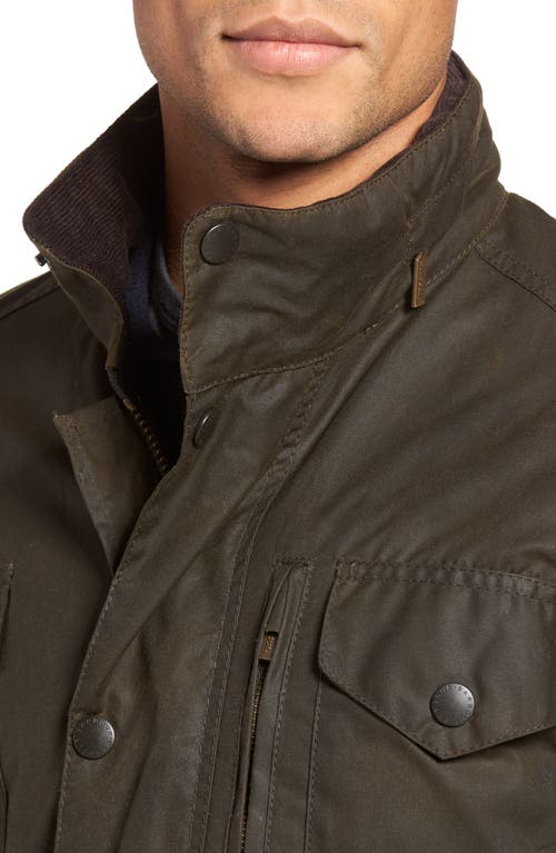 Barbour Classic Bedale Waxed Cotton Jacket In Olive
