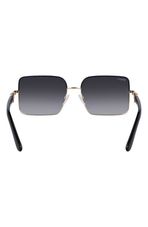 Shop Ferragamo 60mm Gradient Rectangular Sunglasses In Gold/black