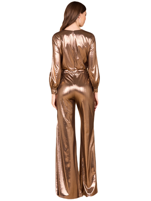 LARA NEW YORK LARA NEW YORK METALLIC SHIMMER JUMPSUIT WITH POCKETS