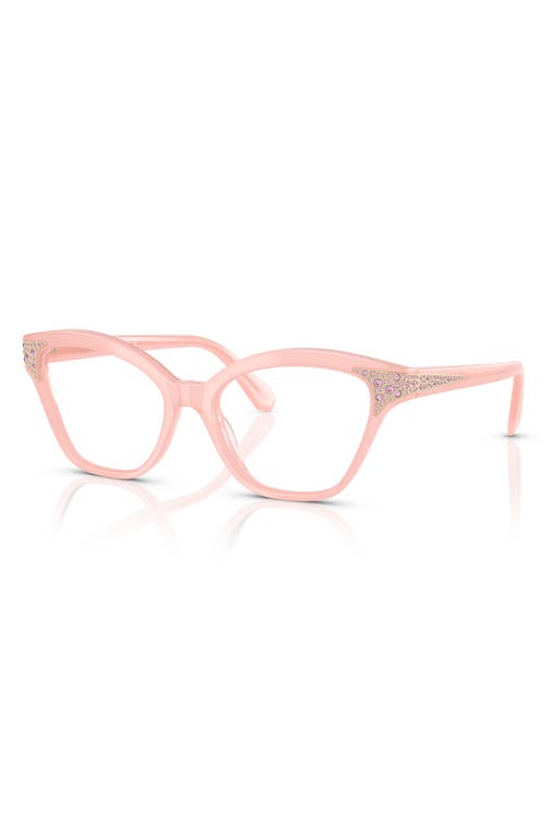 Swarovski 54mm Cat Eye Optical Glasses In Milky Pink