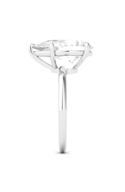 Hautecarat Pear Cut Lab Created Diamond 18k Gold Ring In 18k White Gold