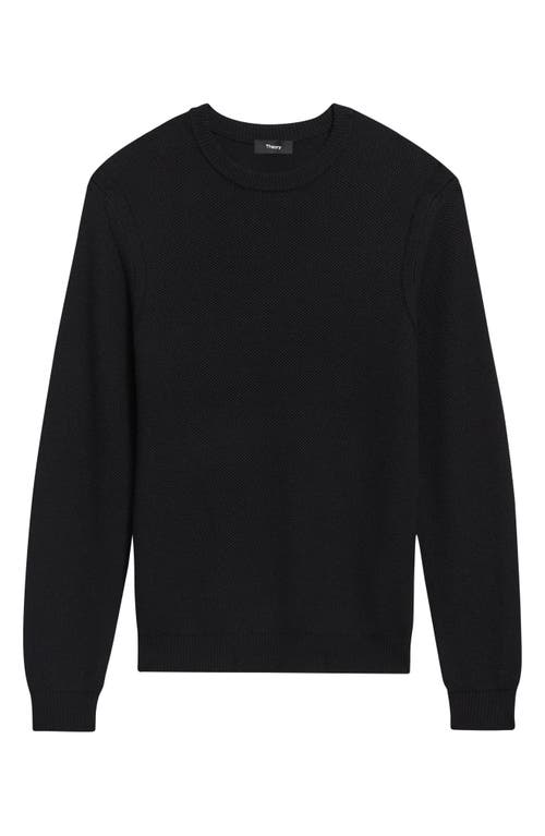 Shop Theory Honeycomb Merino Wool Crewneck Sweater In Black - 001