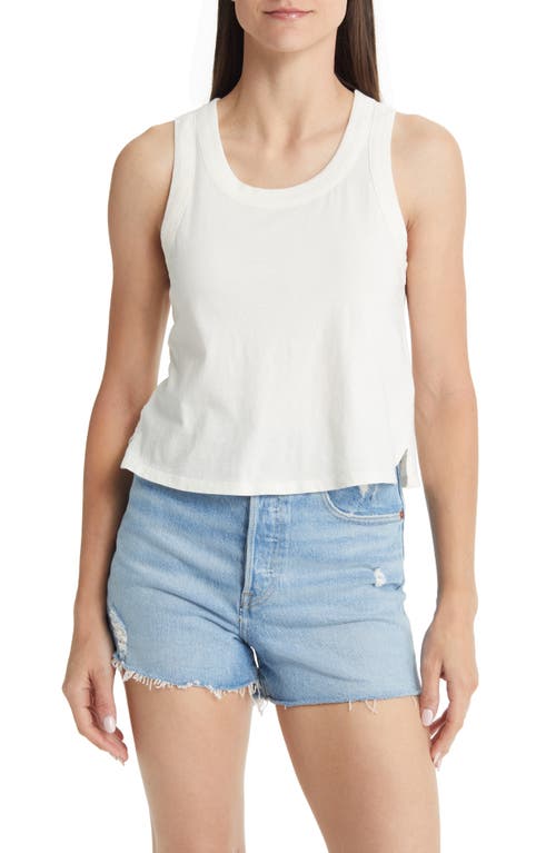 Madewell Softfade Cotton Boxy Crop Tank in Lighthouse
