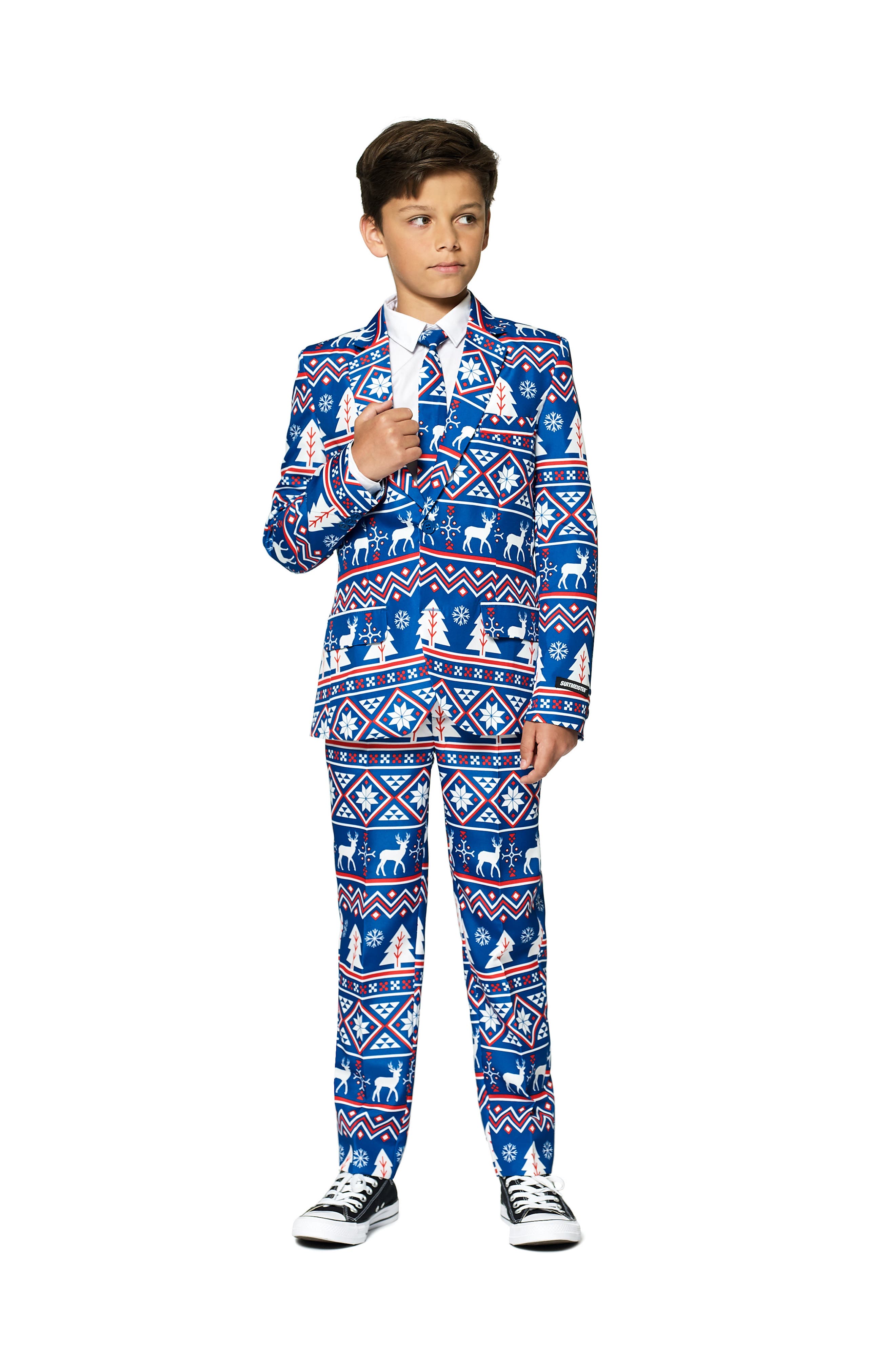 OppoSuits SUITMEISTER Kids' Fair Isle Christmas Suit in Blue 
