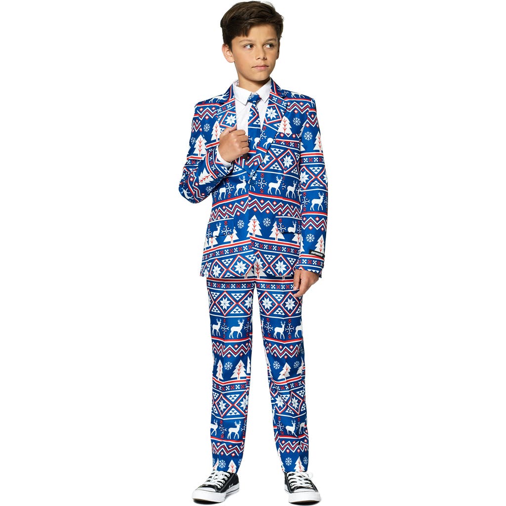 OppoSuits SUITMEISTER Kids' Fair Isle Christmas Suit in Blue