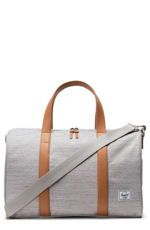 Novel Recycled Polyester Carry-On Duffle Bag in Light Grey Crosshatch