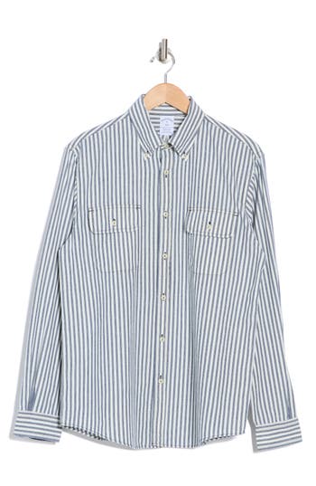 Brooks Brothers Yarn Dye Stripe Long Sleeve Button-down Shirt In Ticking Stripe