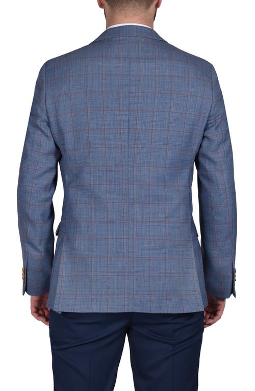 Cricketeer Windowpane Stretch Wool Blend Sport Coat In Blue