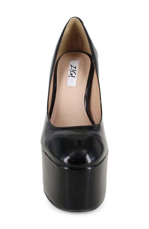 Zigi Giorgia Platform Pump In Black Patent