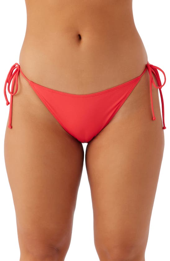 Shop O'neill Saltwater Solids Maracas Side Tie Bikini Bottoms In Bittersweet