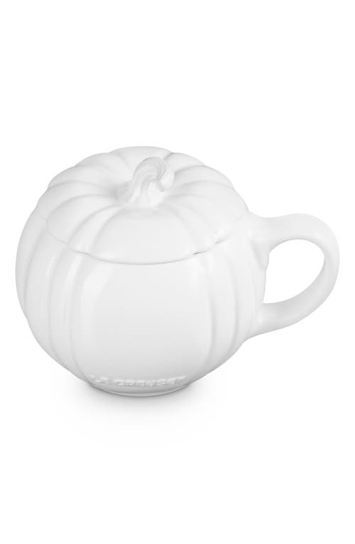 Le Creuset Pumpkin Mug With Lid With $5 Credit In White