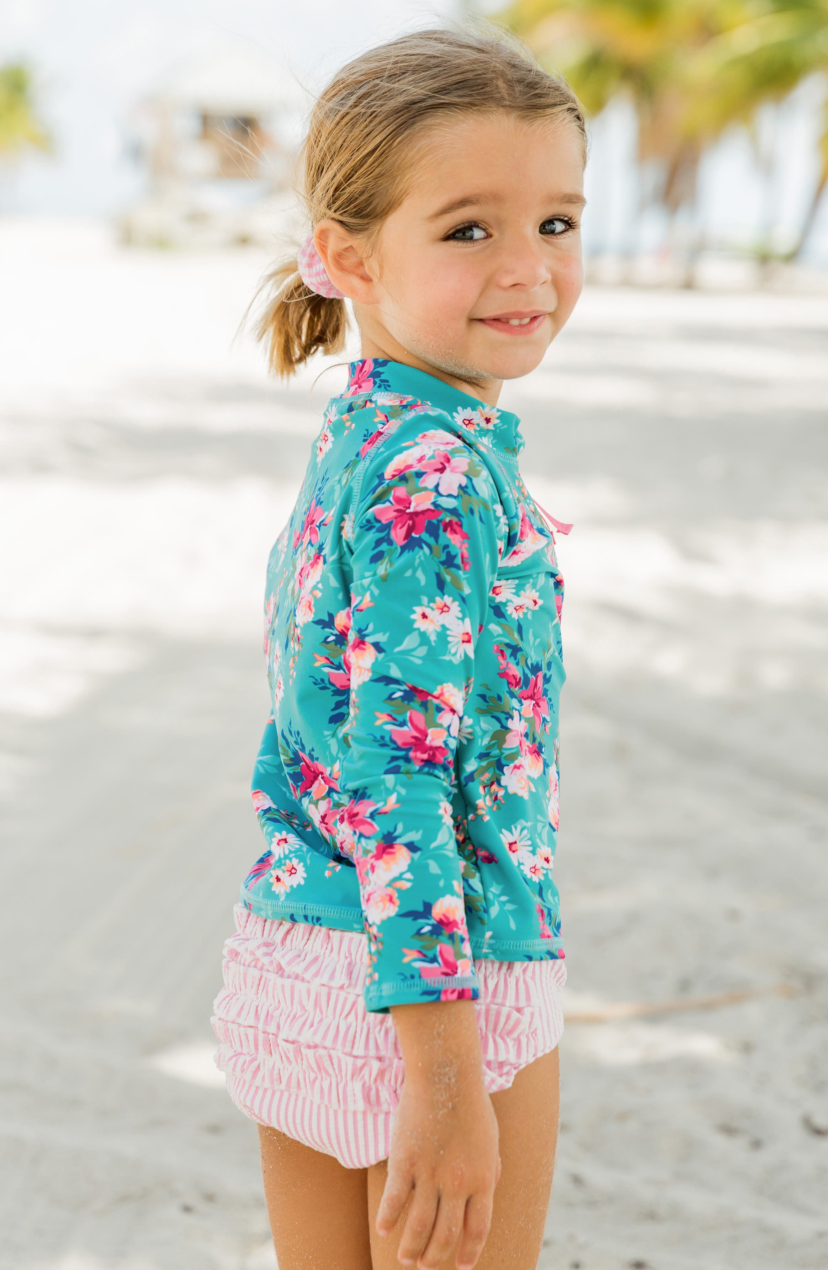 RuffleButts Long Sleeve TwoPiece Rashguard Swimsuit Nordstrom