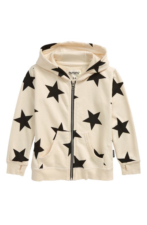 Nununu Star Zip Hooded Sweatshirt In Smokey Natural