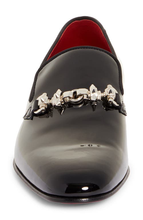 Shop Christian Louboutin Equiswing Patent Bit Loafer In J323 Black/lin Loubi