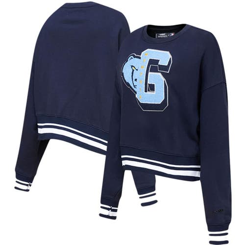 Women's Pro Standard Navy Memphis Grizzlies Mash Up Pullover Sweatshirt