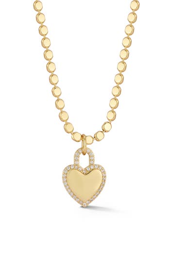 Chloe & Madison Chloe And Madison Cubic Zirconia Heart Pendant Necklace In Gold