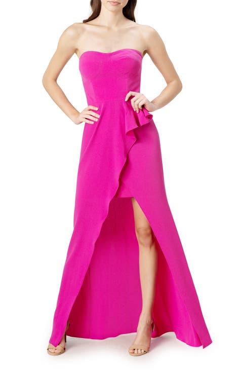 Bella and Bloom Boutique - Chic Beauty Slit Formal Dress: Burgundy