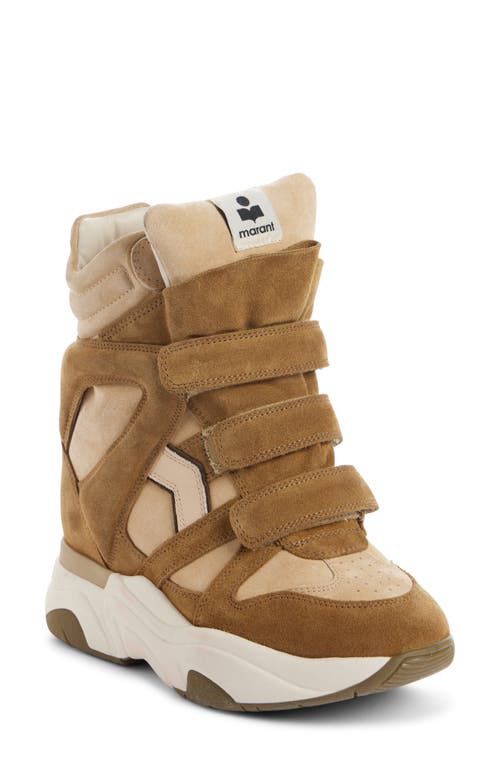 Shop Isabel Marant Balskee Wedge Sneaker In Toffee/taupe