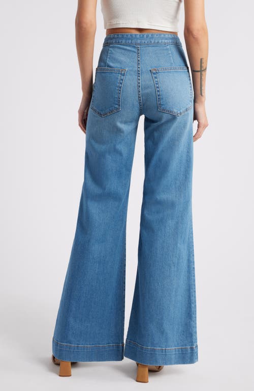 Shop Askk Ny Brick House Wide Leg Sailor Jeans In Harbour