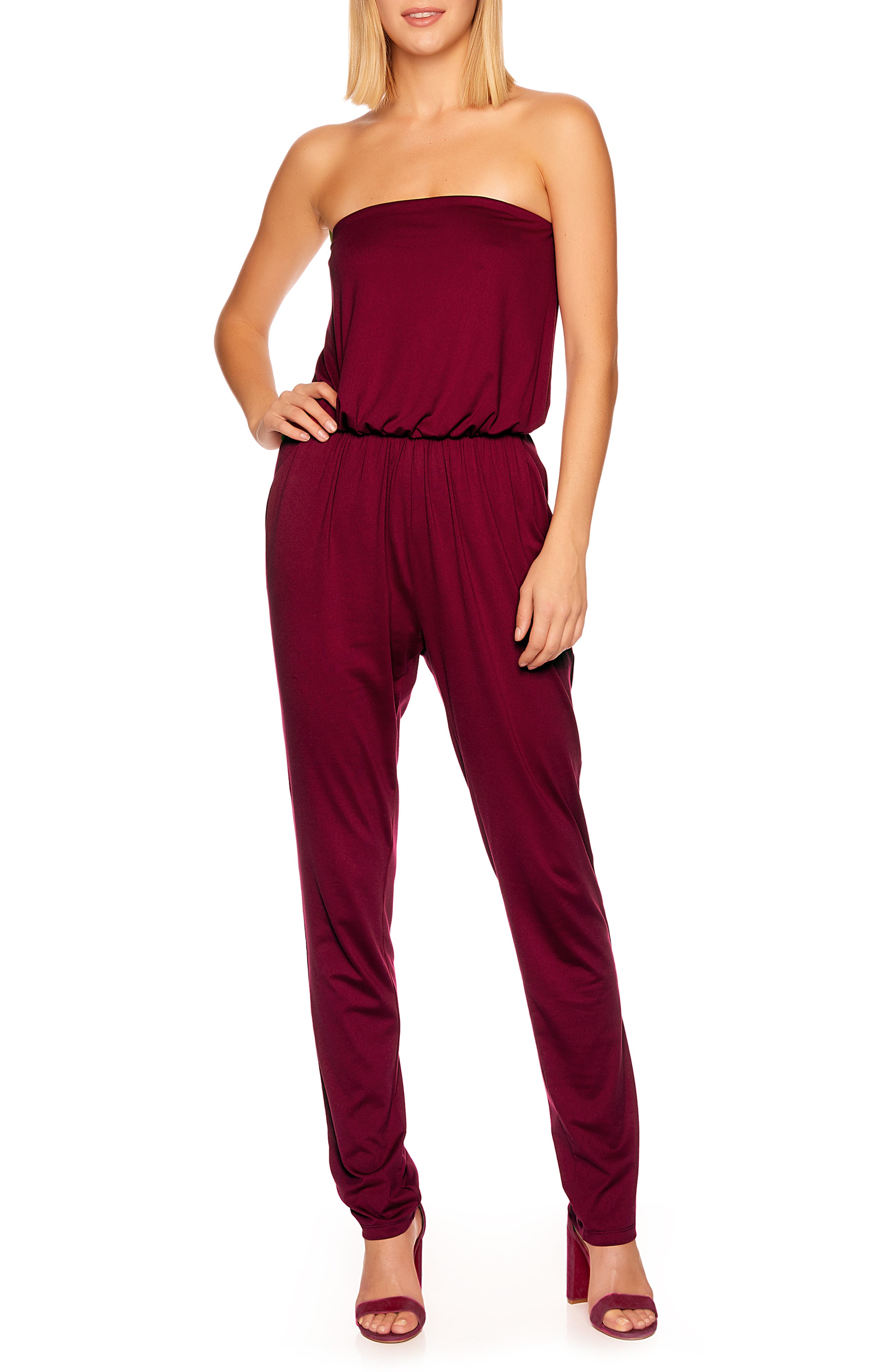 strapless pant jumpsuit