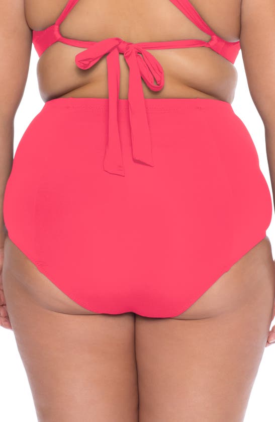 Shop Becca High Waist Bikini Bottoms In Geranium