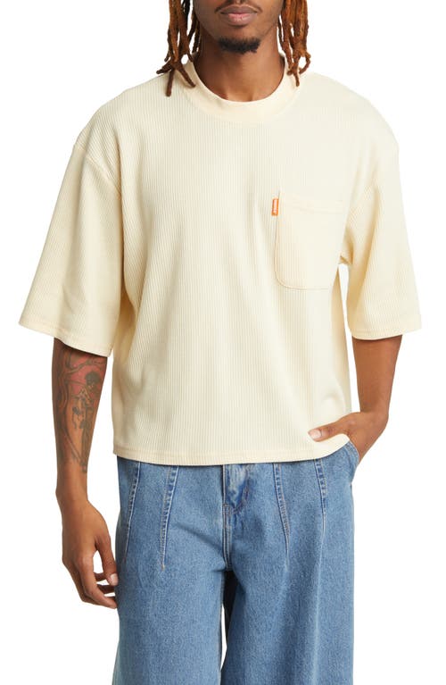 Boxy Waffle Pocket T-Shirt in Ecru