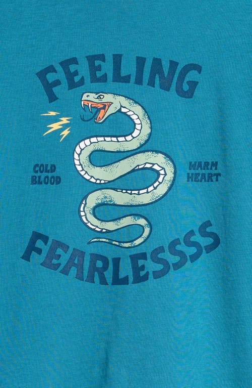 Shop Tucker + Tate Kids' I Tried Long Sleeve Graphic T-shirt In Teal Larkspur Fearless Snake