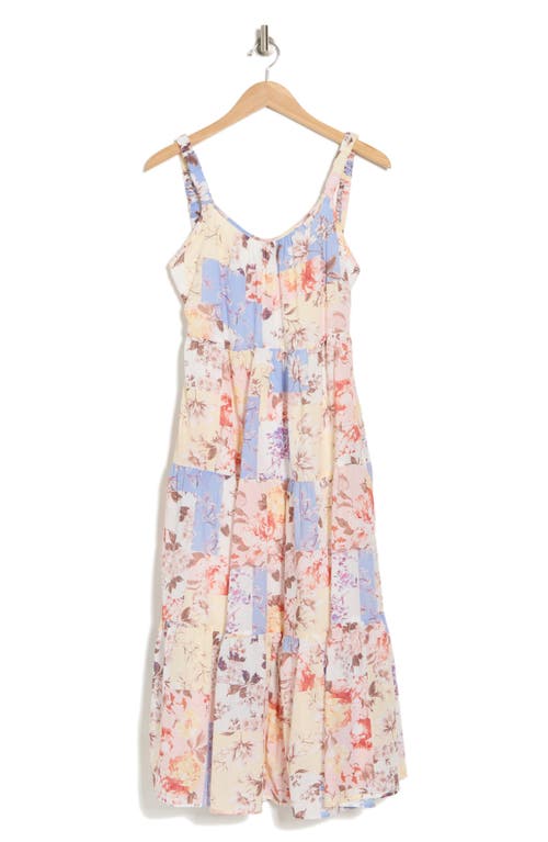 Shop Lovestitch Mixed Floral Print Maxi Dress In Natural/rust