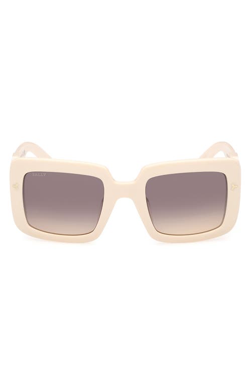 Bally 53mm Gradient Square Sunglasses in Ivory /Gradient Smoke