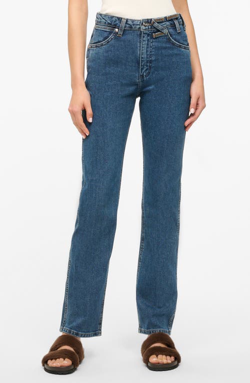 Shop Staud + Wrangler The Everyday Jeans In Mid Blue