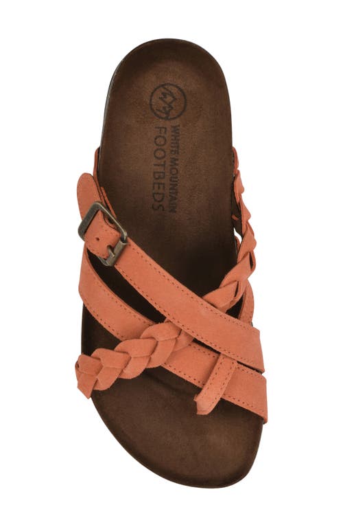 White Mountain Footwear Harrington Leather Footbed Sandal In Aperol Spritz/suede