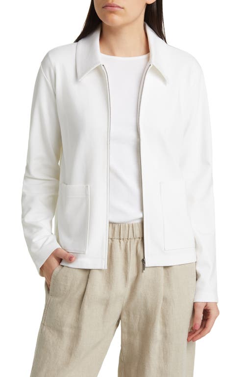 Eileen Fisher Classic Point Collar Zip-Up Ponte Jacket at Nordstrom,