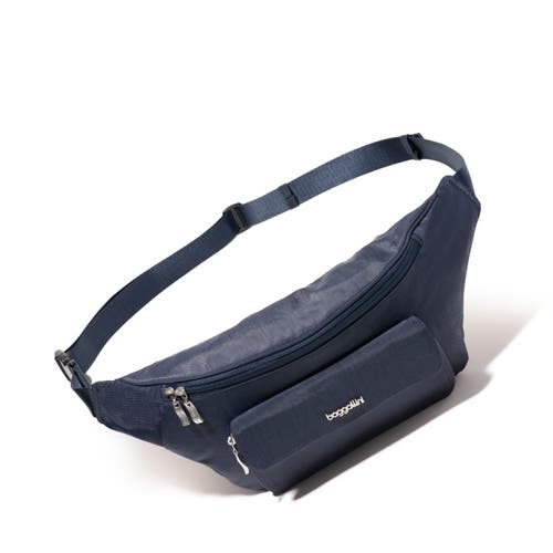 Baggallini Modern Everywhere Large Belt Bag Sling In French Navy