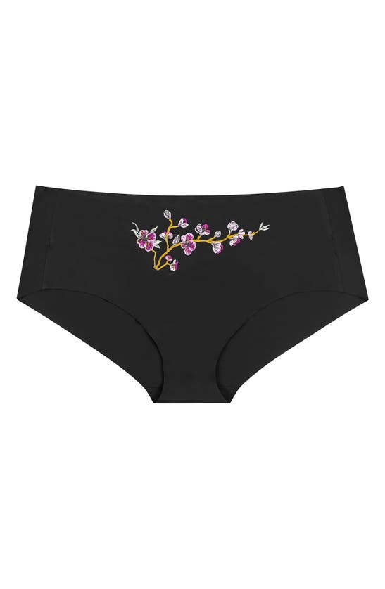 Shop Uwila Warrior Better Briefs Embroidered Seamless Briefs In Tap Shoe Black