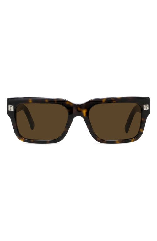 Givenchy Gv Day 53mm Square Sunglasses In Dark Havana/roviex