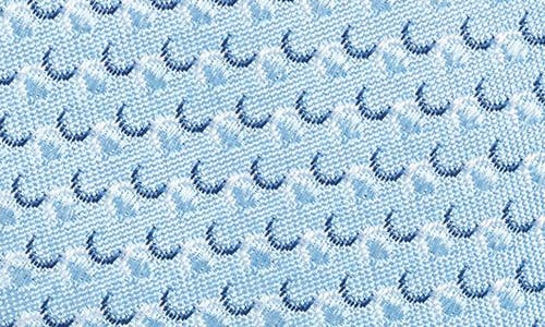 Hugo Boss Boss Geometric Pattern Silk Tie In Light Blue