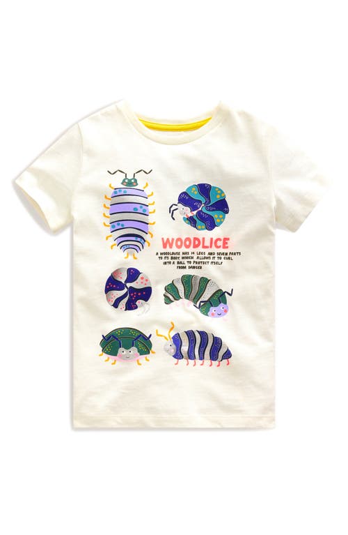 Mini Boden Kids' Foil Print Cotton T-shirt In Ivory Woodlice