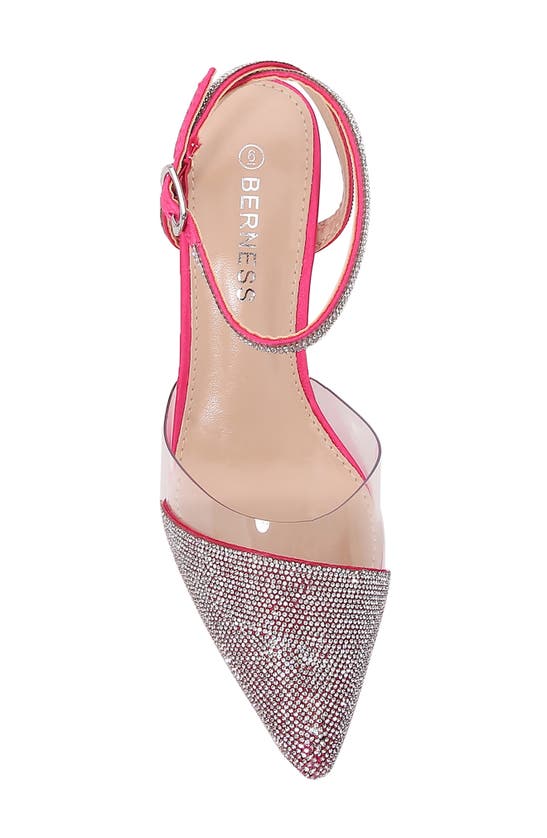 Shop Berness Barbara Rhinestone Pump In Hot Pink