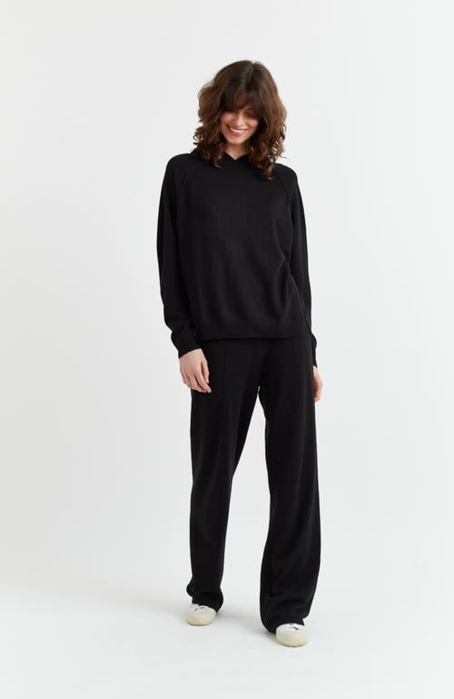 Shop Chinti & Parker Wool Cashmere Boxy Hoodie In Black