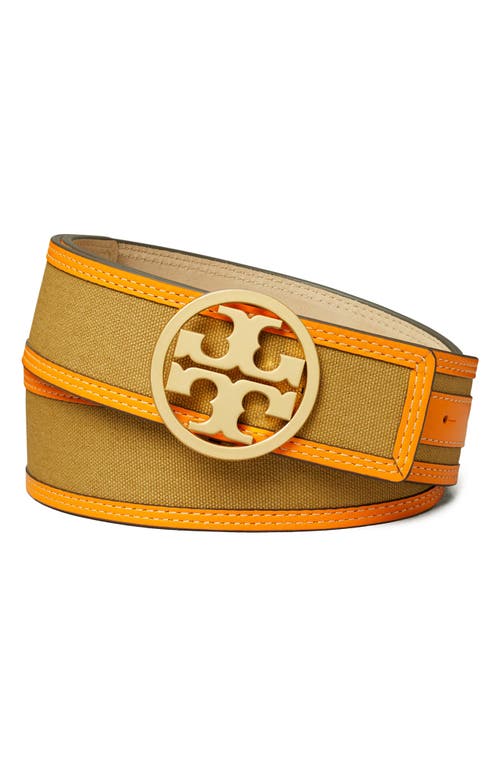 Tory Burch Miller Canvas & Leather Belt Cumin at Nordstrom,