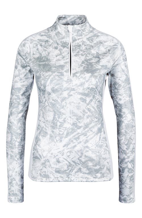Shelly Half Zip Top in Silver Sky Print