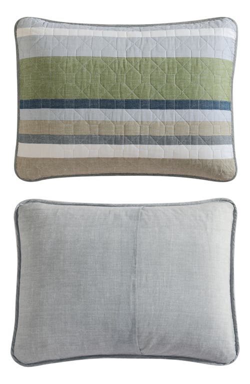 Eddie Bauer Salmon Ladder Cotton Quilt 3-piece Set In Khaki/navy