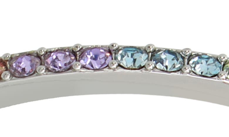 Shop Kurt Geiger London Pastel Crystal Inside Out Hoop Earrings In Silver Multi