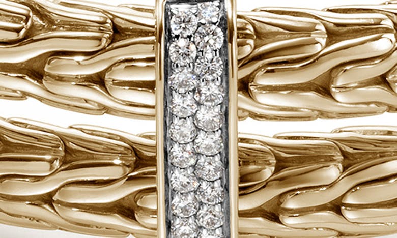 Shop John Hardy Classic Spear Pavé Diamond Flex Bracelet In Gold