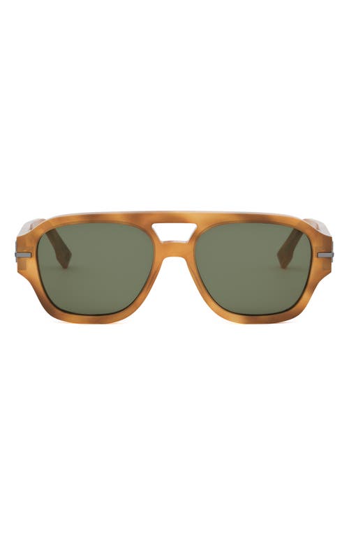 'Fendigraphy 55mm Geometric Sunglasses in Havana /Green at Nordstrom