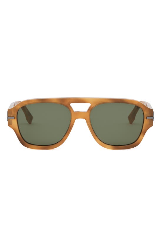 Fendi The Graphy 55mm Geometric Sunglasses In Green