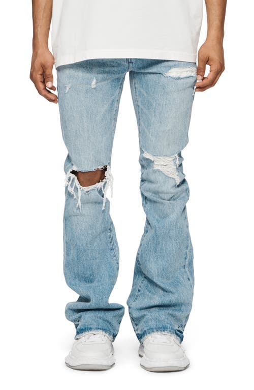 PURPLE BRAND Ripped Flare Jeans Light Indigo at Nordstrom,
